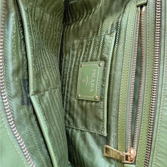 Prada Saffiano Lux Convertible Top Handle Bag – Green - Picture 7 of 8